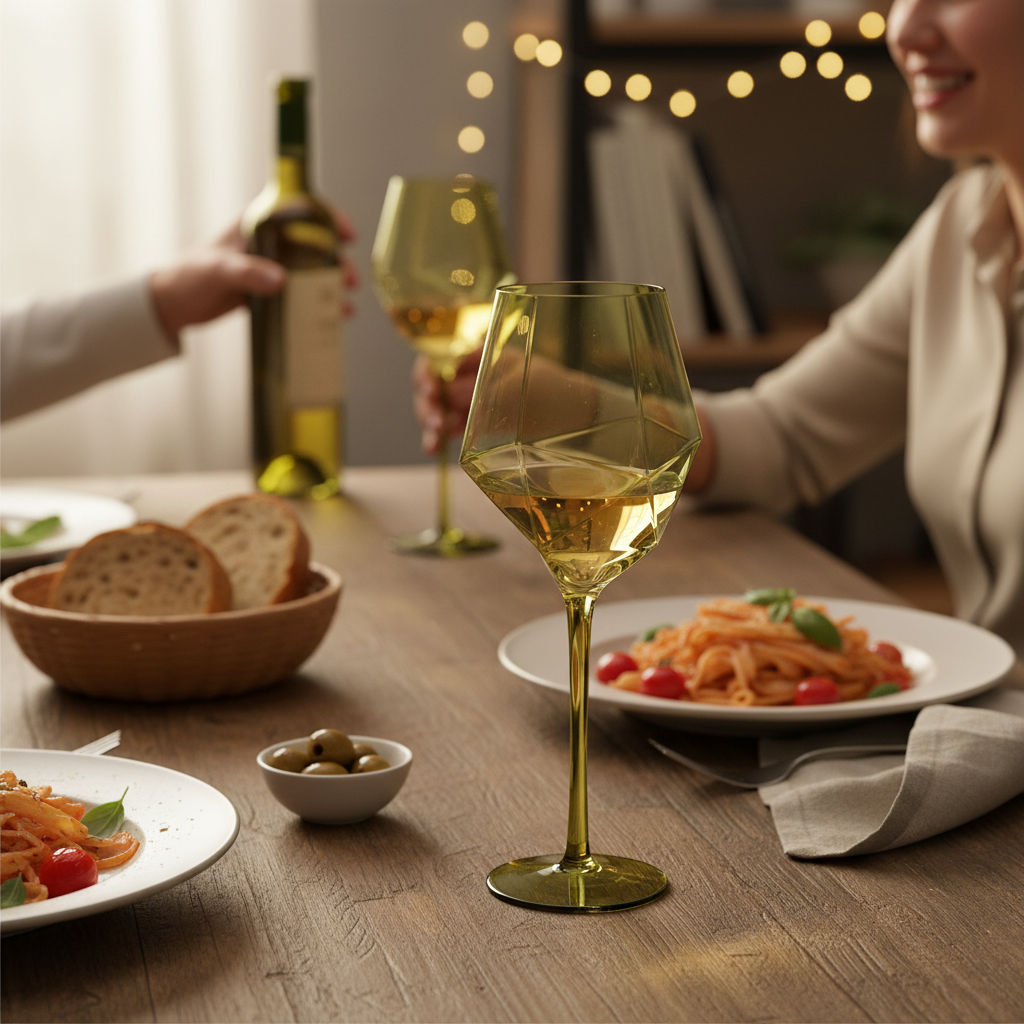 Kadra Kitchenware - Wholesale Wine Glass - Vikko Decor - Sparkle, Green, Wine Glass, 22 Oz1