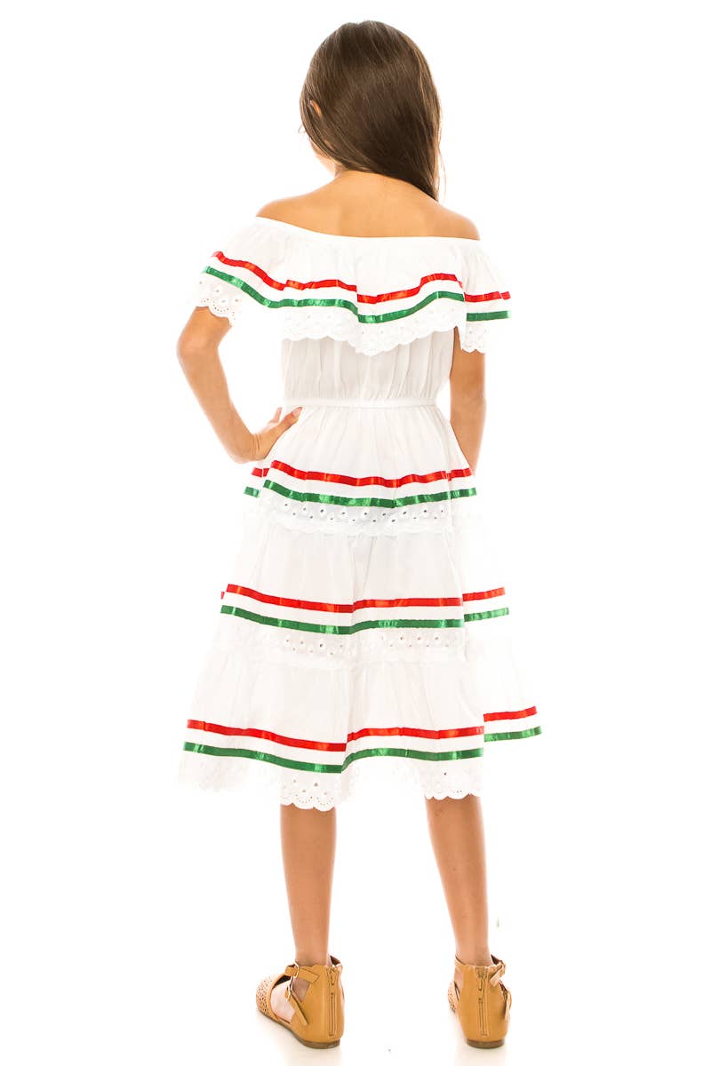 White Girls Traditional Mexican Cinco De Mayo Fiesta Dress 2-14 for wholesale on Faire6