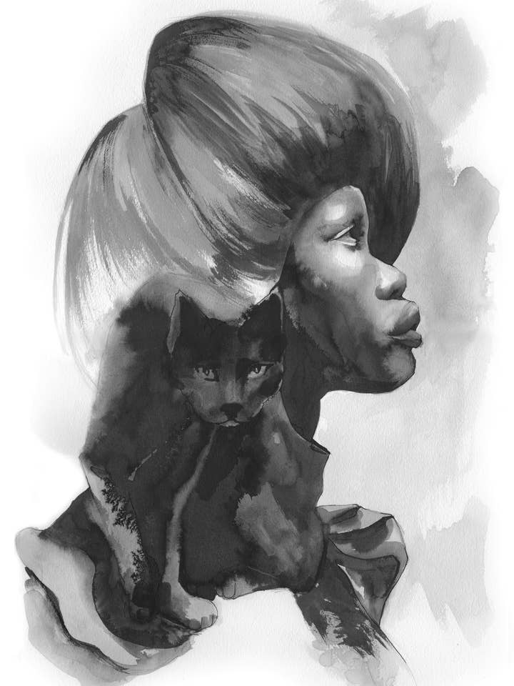 Olayinka folie - Svart serie för wholesale av Araceli García Illustration