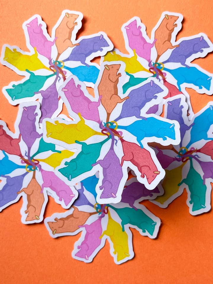 Rat King Sticker for wholesale by Rug Bug Circus