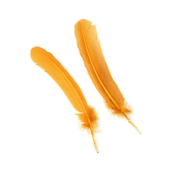 Zucker Feather Products - Wholesale Craft Supplies - Turkey Quills Dyed Feathers - Antique Gold