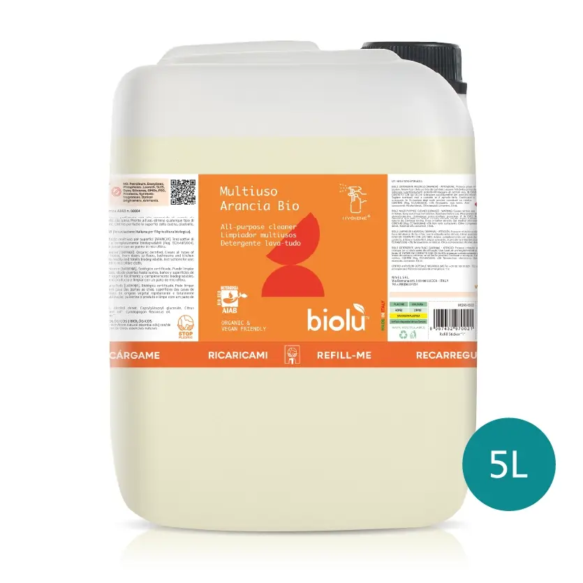 NIVEL SRL SOCIETÀ BENEFIT - Wholesale Multi-Surface Cleaner - Biolù Home - Multi-Purpose Organic Orange 5L0