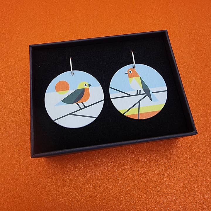erin.k creative studio - Wholesale Dangle earrings - GARDEN BIRDS - Horizon 35mm earrings1
