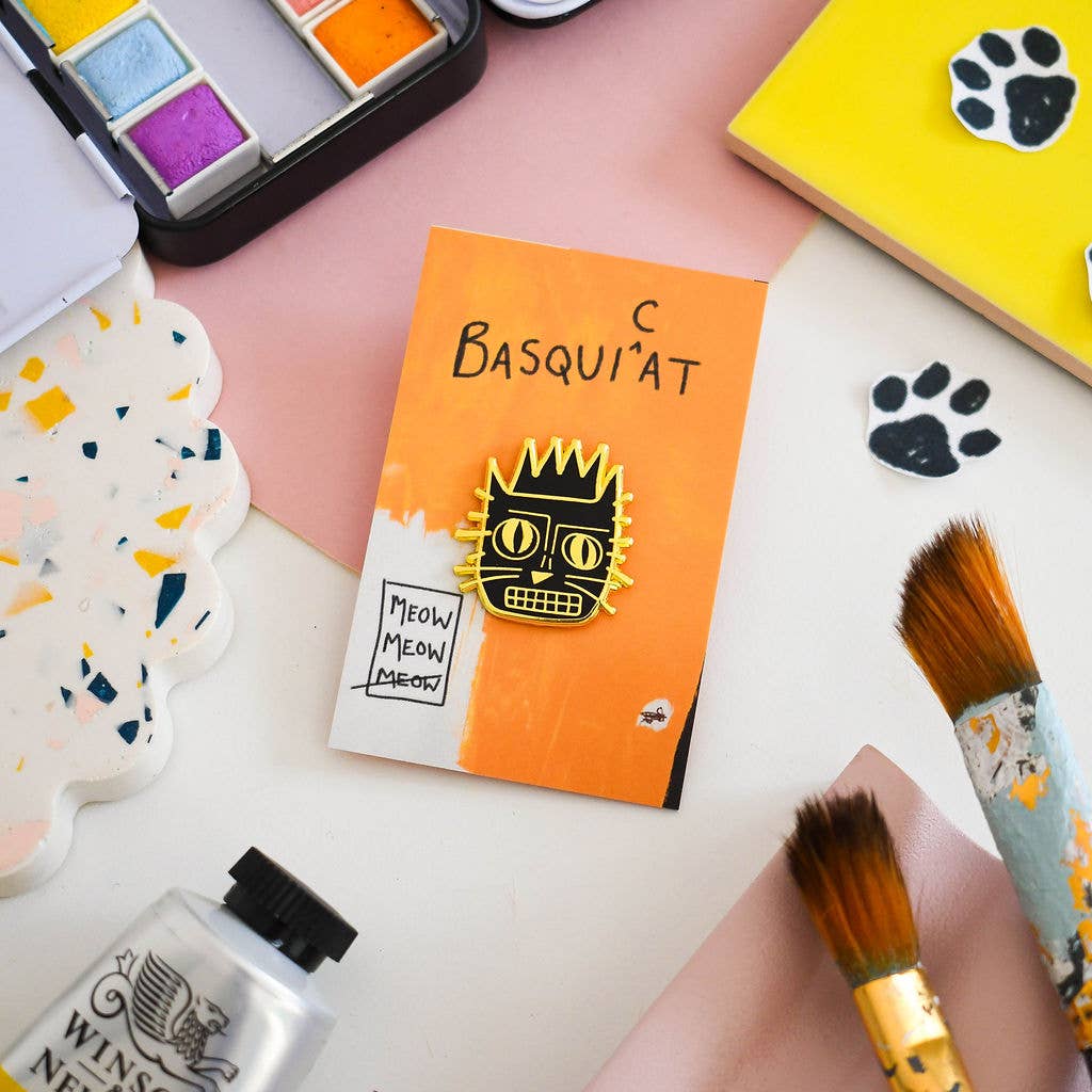 Niaski - Feline Fine Art (USA DUTIES PAID) - Wholesale Lapel Pin/Button - BasquiCAT Cat Artist Pin2