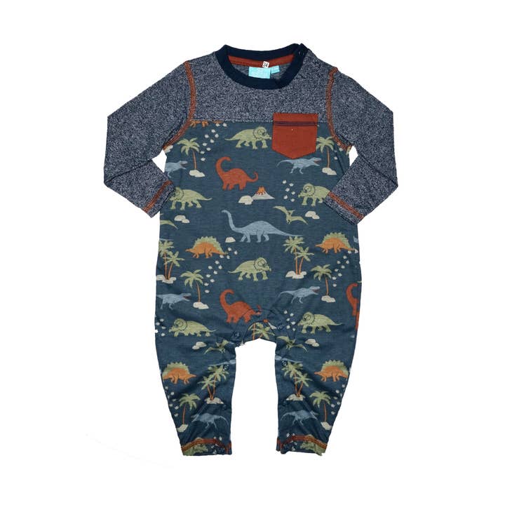 Dino Pocket Romper Baby for wholesale by Bear Camp