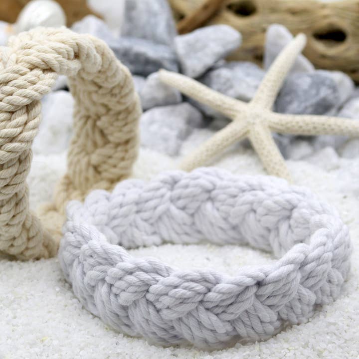 Natalia - Wholesale Jewelry Set - Handmade Sailor Knot Bracelets - White & Natural- SET 23