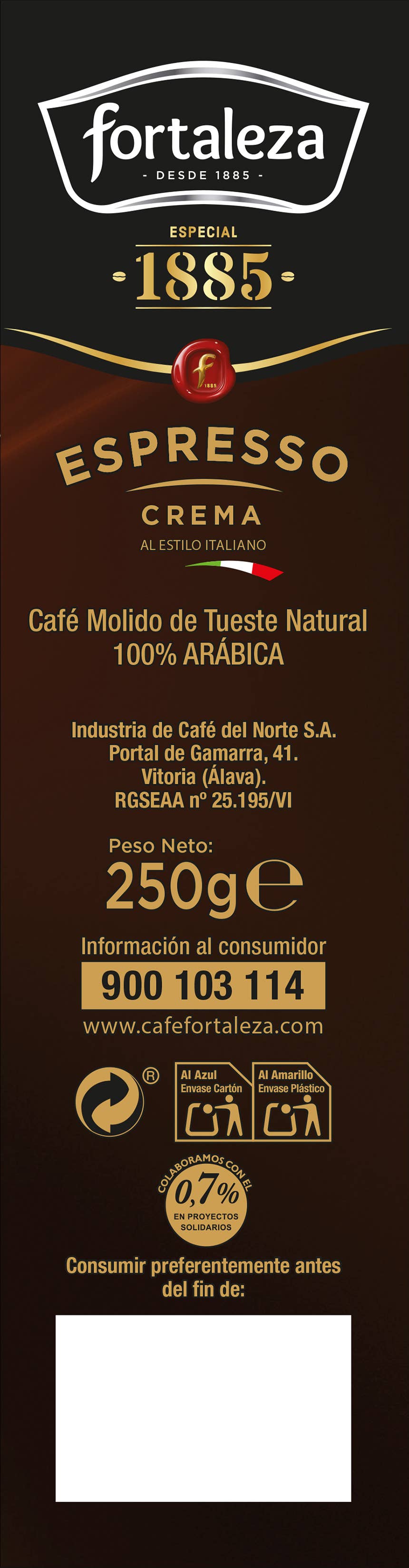 Café Fortaleza - Wholesale Instant Coffee/Espresso - Fortaleza Coffee - Ground Coffee Espresso Natural Cream, 250g2