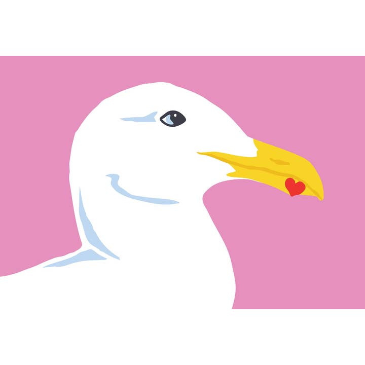 Carte de vœux RLO-116 Seagull with Hearts pour la vente par Rigel Paper