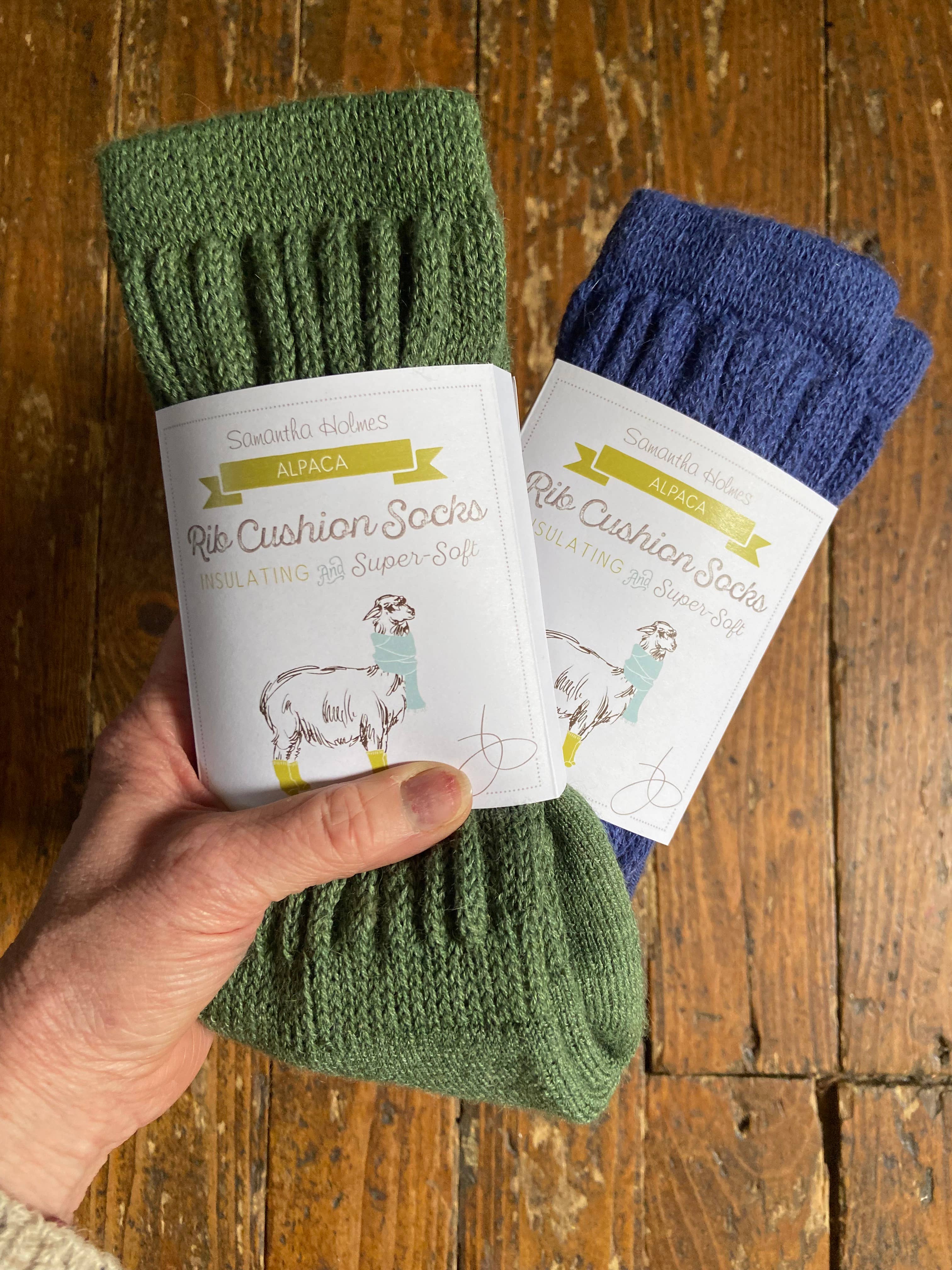 Samantha Holmes Alpaca Clothing and Gifts - Wholesale Socks - Unisex - Cosy Alpaca Rib Cushion Socks Larger size8