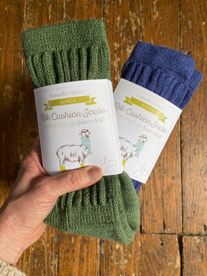 Samantha Holmes Alpaca Clothing and Gifts - Wholesale Socks - Unisex - Cosy Alpaca Rib Cushion Socks Larger size8