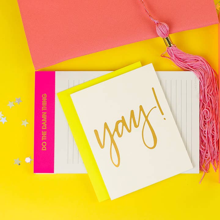 Chez Gagné - Wholesale Congratulations Card - Yay! - Congrats | Friendship | Wedding - Gold Foil Card1