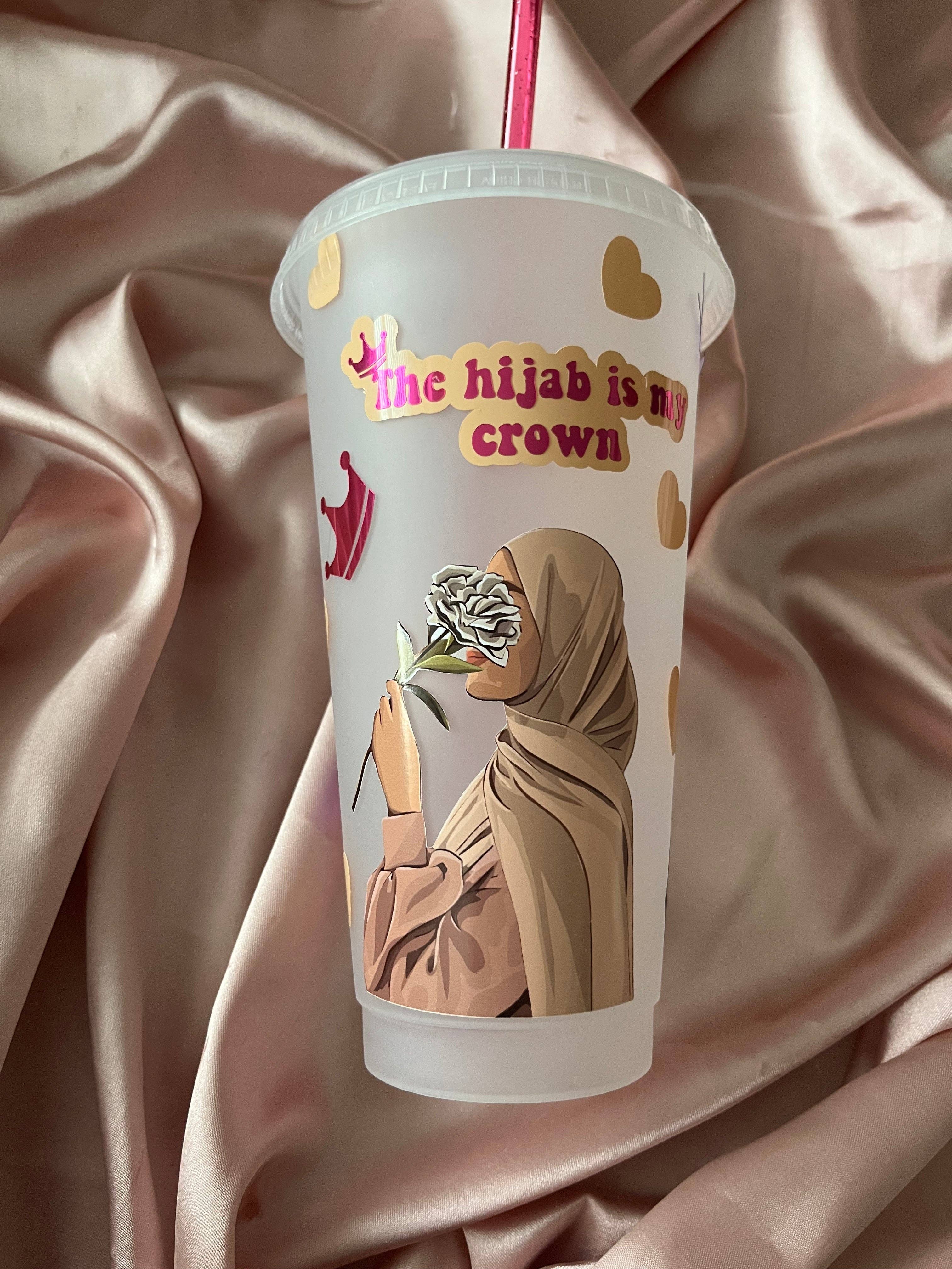 Hudaa & Co - Wholesale Drinking Glass/Cup - Hijab Is My Crown Cold Cup1