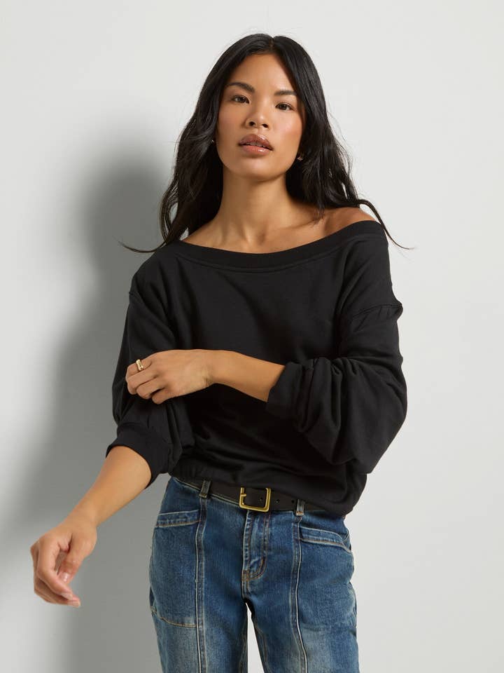 Brooksville One Shoulder Sweatshirt for wholesale by Seventy Eight and Sunny (SEAS)