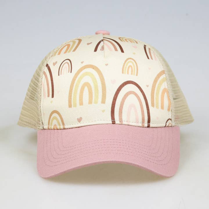 Dusty Rose Rainbow Trucker Hut für Erwachsene für den Großhandel von Wild Child Hat Co