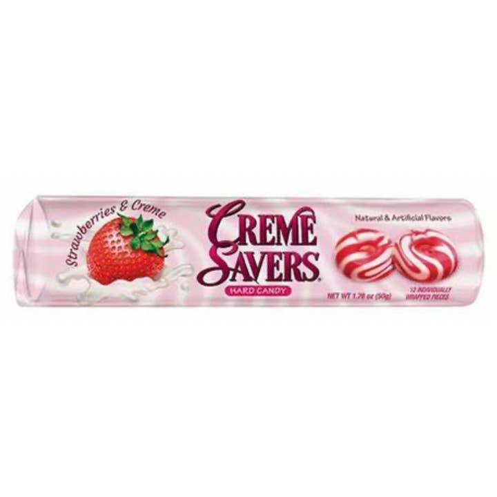 O'Shea's Candies Sweet Shop - Wholesale Hard Candy - Nostalgic Strawberry 🍓 Cream Saver Retro Roll 24ct Dsp Box2