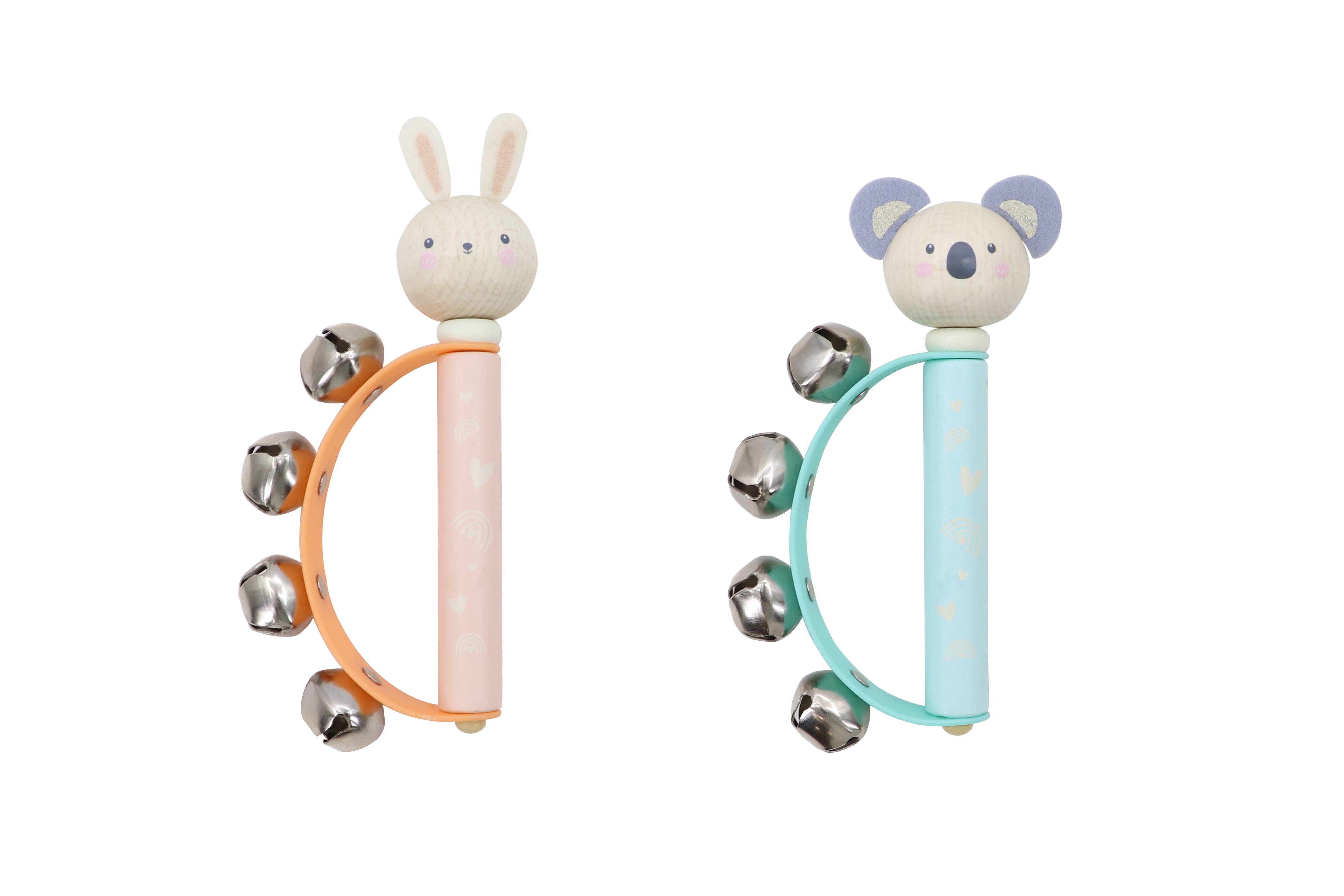 ToysLink – wholesale Wood toy – Child – Wooden Koala & Bunny Hand Bell