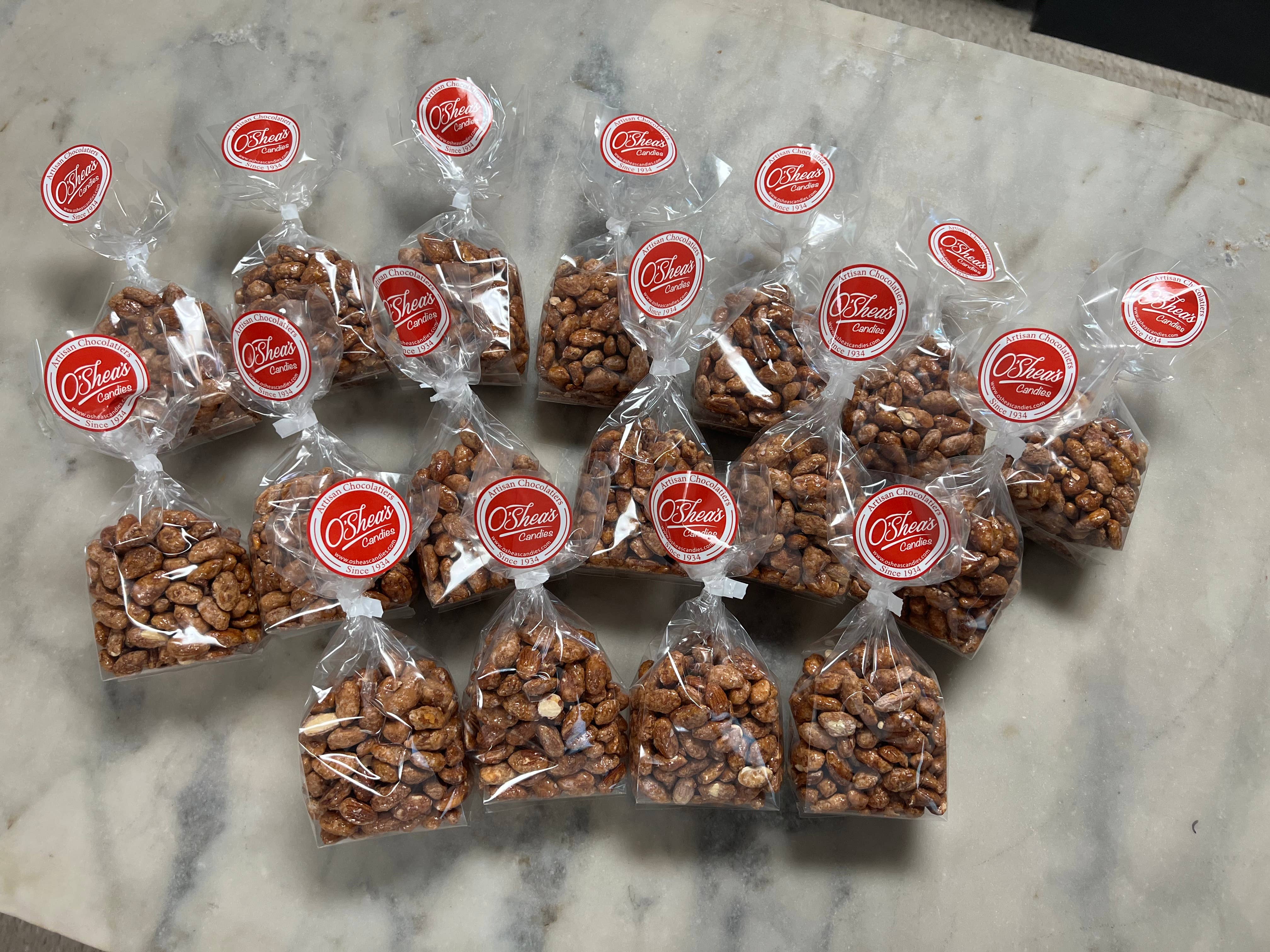 O'Shea's Candies Sweet Shop - Wholesale Nuts - Nut Snack Pack 1/2# Old Fashioned Toffee 🍁 Almonds w/Flair4