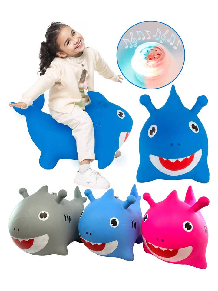 Jouet sauteur gonflable à LED requin géant pour enfants pour la vente par Cap Zone