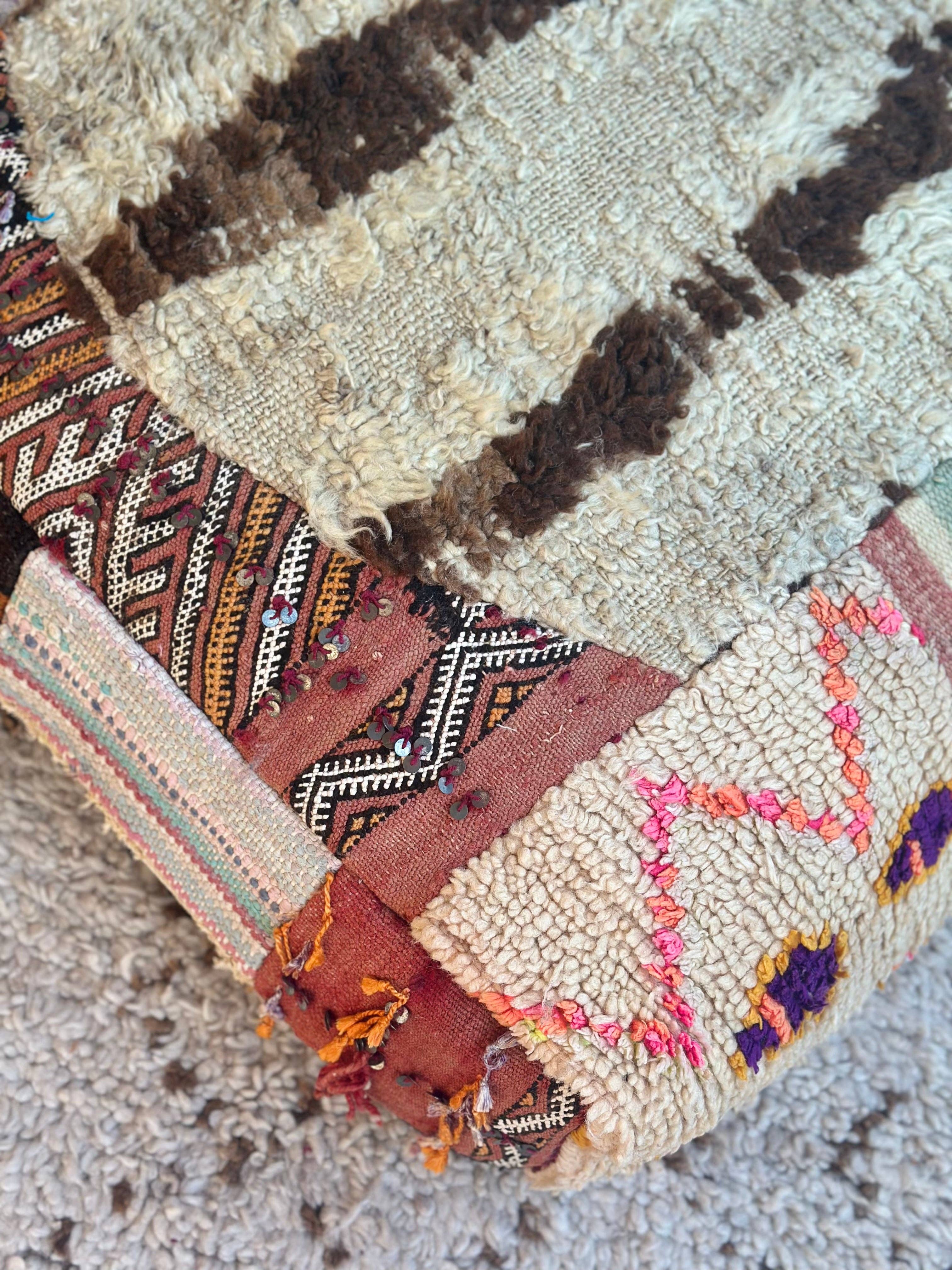 SOUK in the CITY - Wholesale Pouf - UNIQUE Upcycled Berber Poufs - PATCHWORK7