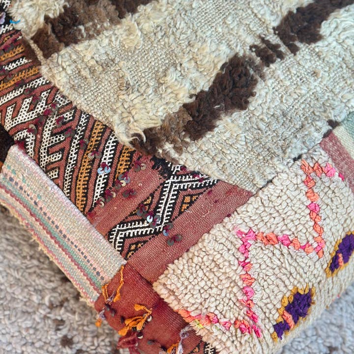 SOUK in the CITY - Wholesale Pouf - UNIQUE Upcycled Berber Poufs - PATCHWORK7