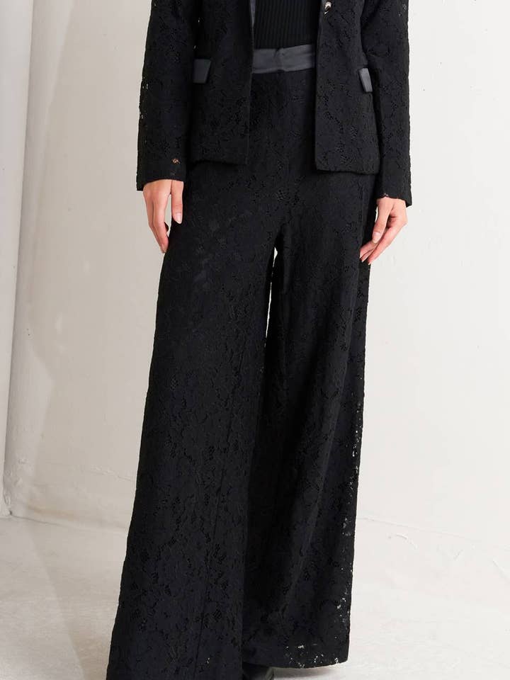 Black A woven lace pant - FP1829 for wholesale on Faire0