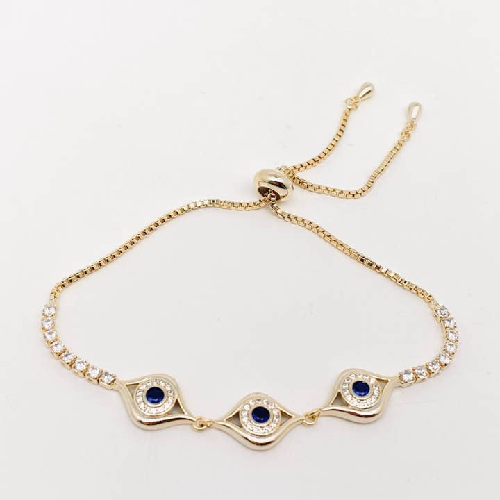 Mio Queena - Wholesale Charm/Dangle Bracelet - Multi-style Zircon-inlaid Evil Eye Bracelet