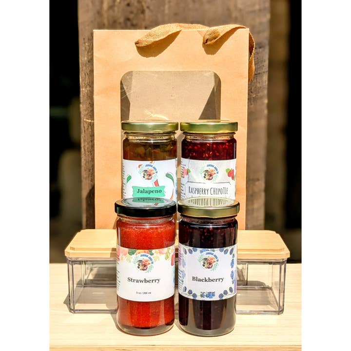 4 Pack - 2 Fruit/2 Savory Jams for wholesale by Jammin Jams TN LLC