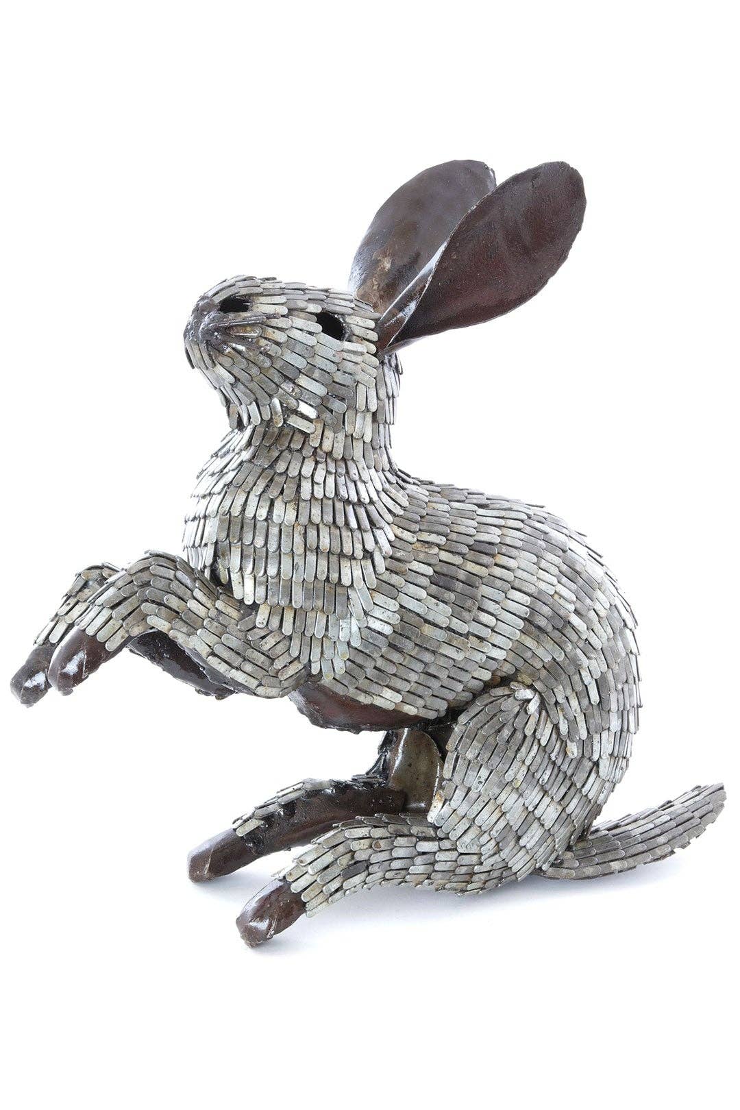 Swahili | AFRICAN MODERN - Wholesale Sculpture - Hopping Rabbit Recycled Metal Sculpture Garden Art Zimbabwe4
