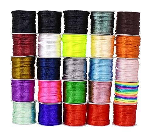 Mandala Crafts - Wholesale Craft Supplies - Mandala Crafts Satin Rattail Cord String from Nylon for Chinese Knot, Macramé, Trim, Jewelry Making36