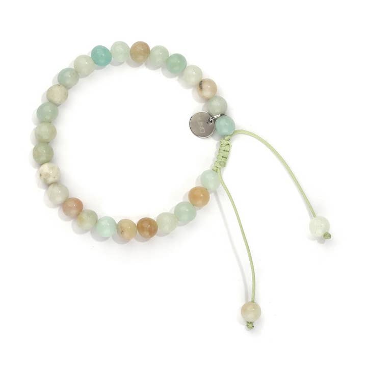 Muno - Wholesale Beaded Bracelet - Wax cord bracelet made of Amazonite beads - Jewelry-Gemstone0