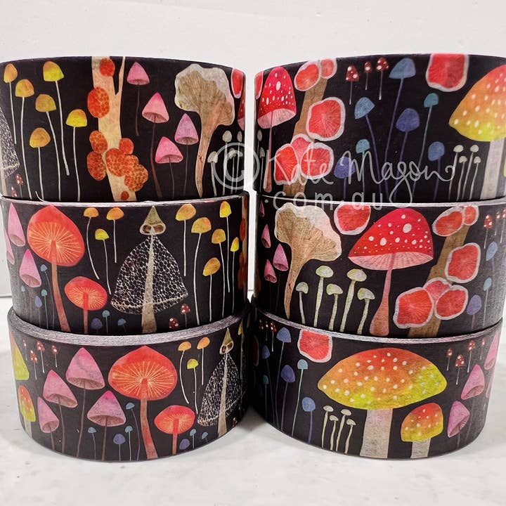 Mushrooms WASHI TAPE for wholesale by Kate Mason Artist