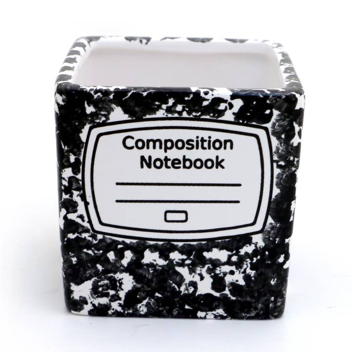 Lenny Mud - Wholesale Plant Pot - Composition notebook planter, square pot, candle holder0