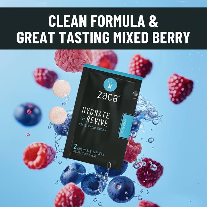 Zaca - Wholesale Powdered Health Drink - Hydrate + Recover Fast – Berry Chewable Supplement5