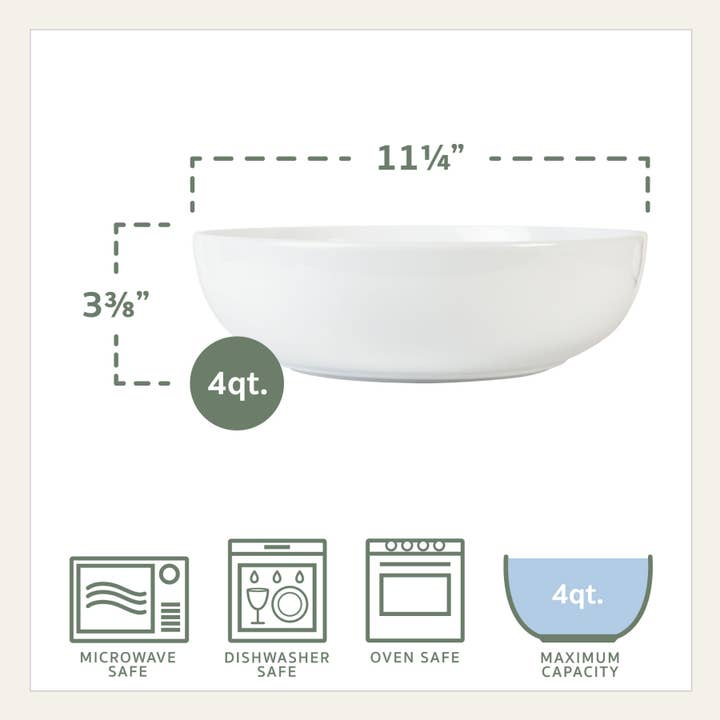 Everyday White Pasta Bowls 5PC Set Brown Bx Pkg for wholesale on Faire