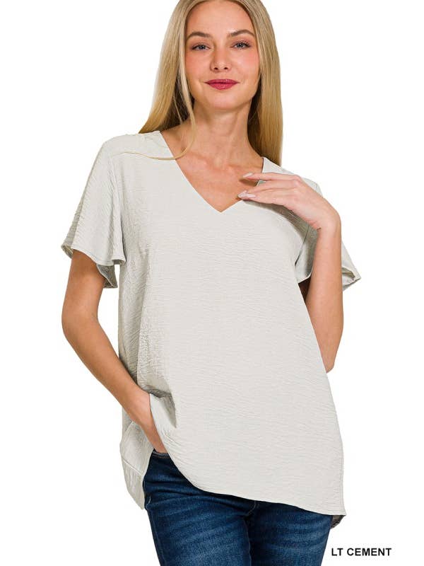 Vanilla Monkey – Engroshandel Bluse - Dame – Vævet boble luftstrøm flagrende ærme top