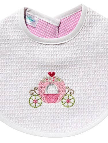 Bib, Cinderella's Coach (Pink) for wholesale by Jacaranda Living