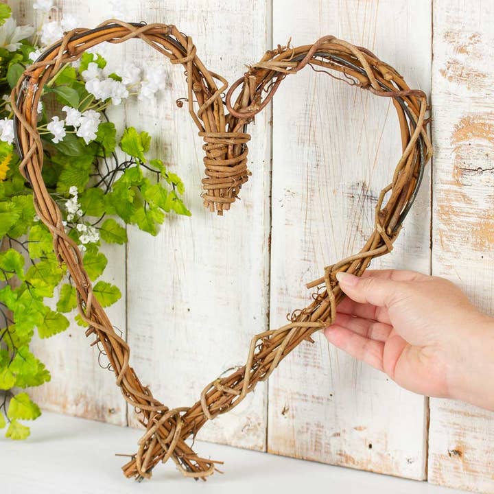 Factory Direct Craft - Wholesale Wreath - 12" Natural Grapevine Heart Wreath - Rustic Vine Twig Decor3