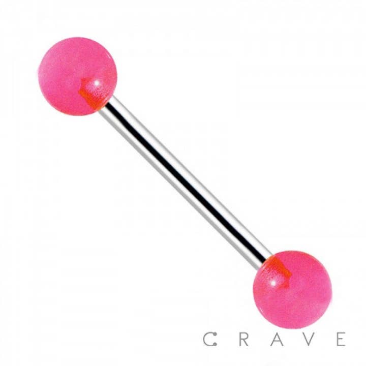 CRAVE BODY JEWELRY - Wholesale Tongue Ring - GLOW IN THE DARK 316L SURGICAL STEEL BARBELL-BB27