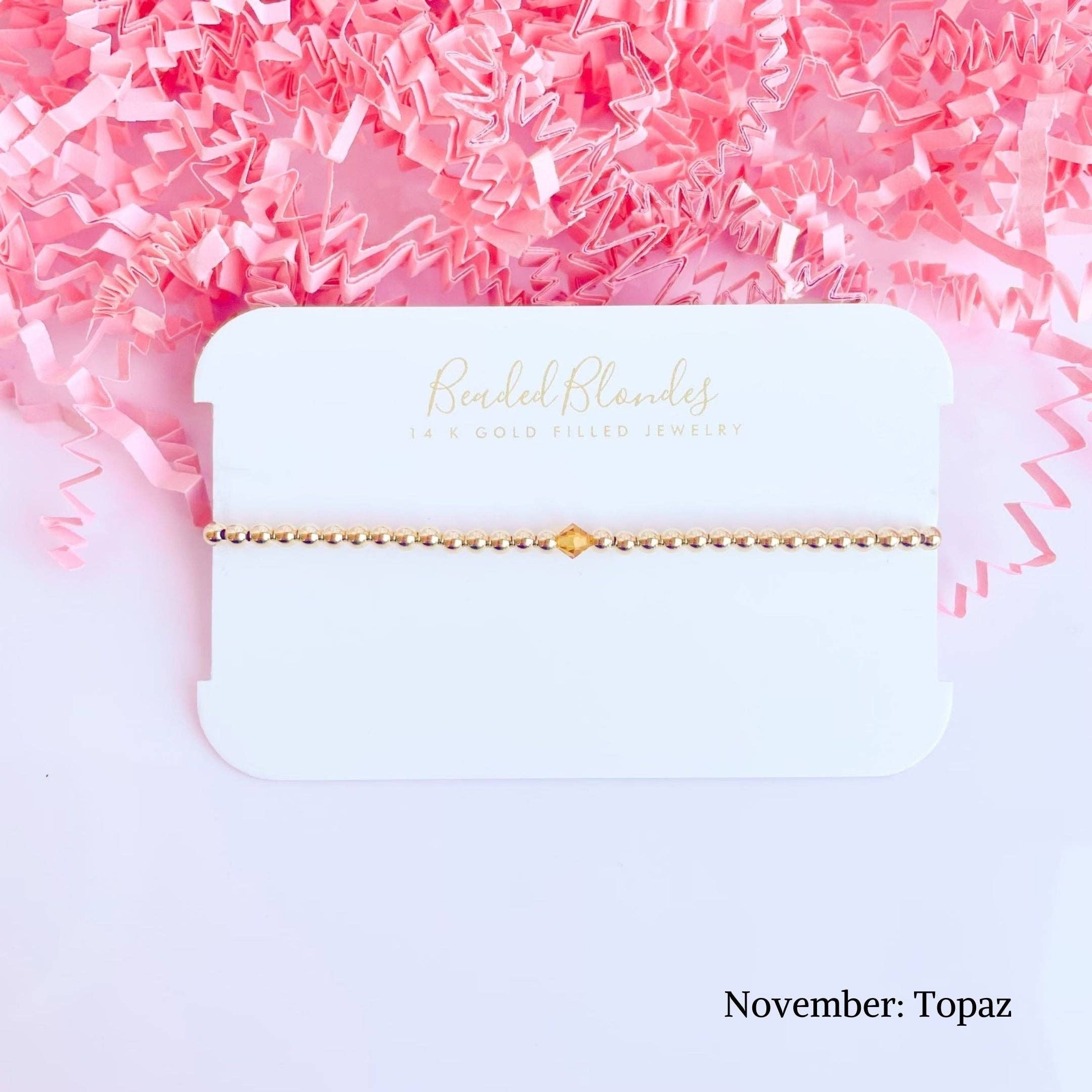 Beaded Blondes - Wholesale Beaded Bracelet - Birthstone Swarovski Bracelet Collection (Pack of 12)11