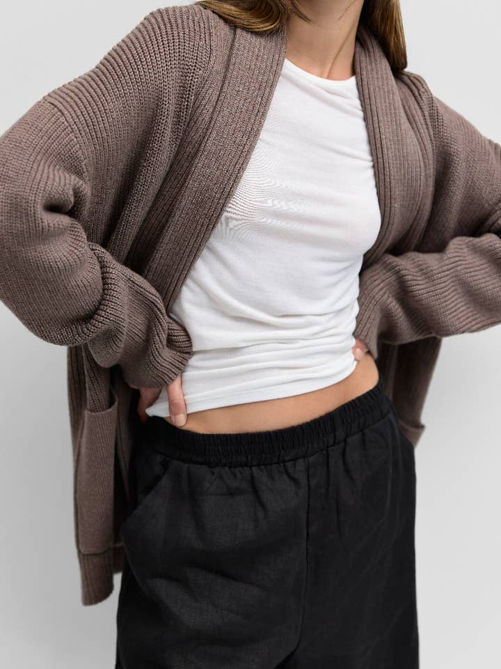 MOD REF - Vente Cardigan – femme - Le Cardigan Lynn | Cardigan à Col Châle Oversize7