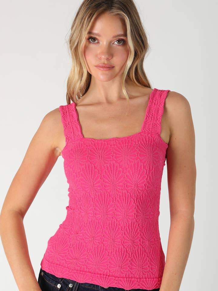 NS8416 - Top quadrato con tessuto in pizzo floreale per la vendita all'ingrosso da parte di NIKIBIKI