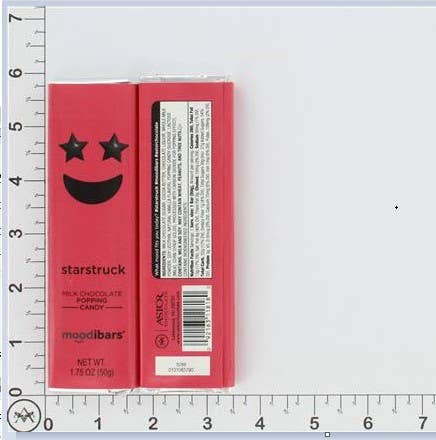 Astor Chocolate Corp. - Wholesale Chocolate Bar - Moodibars STARSTRUCK Milk Chocolate Popping Candy 1.5oz bar3
