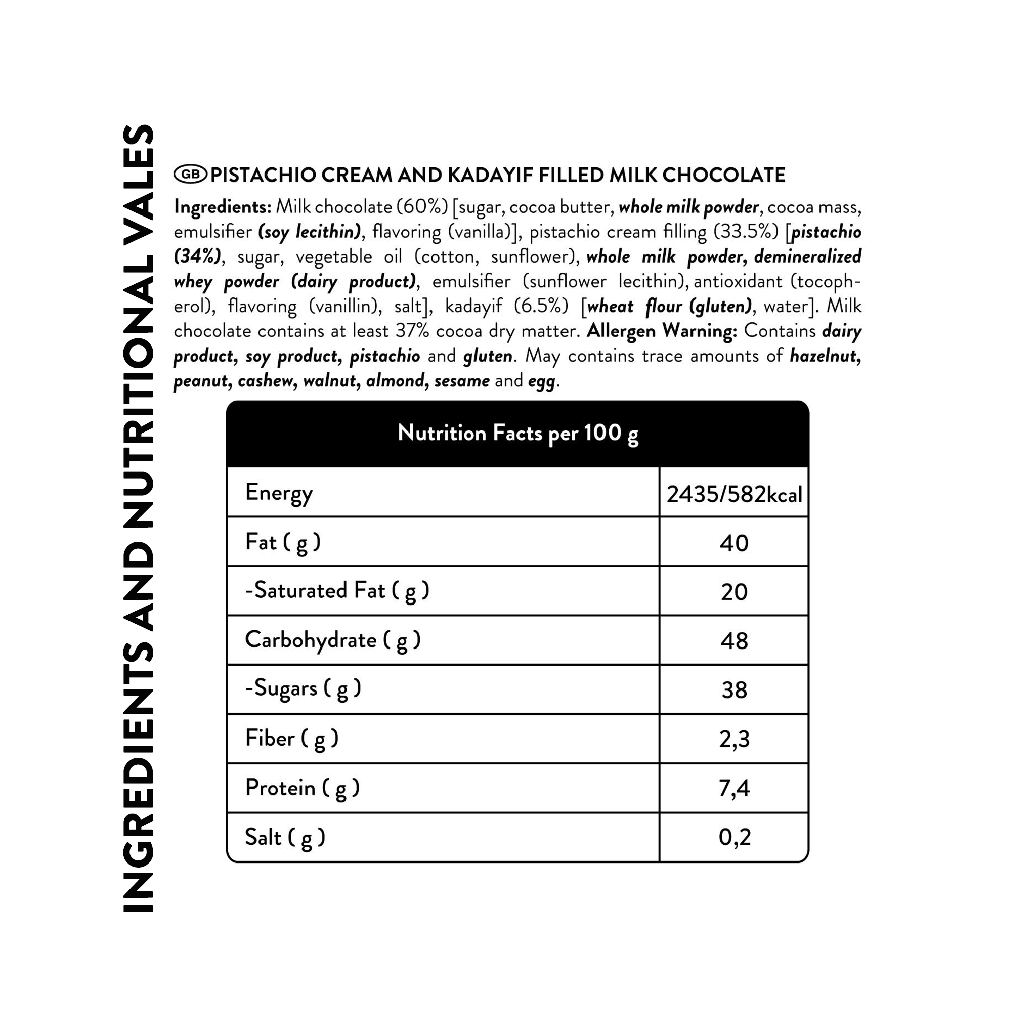 Patislove - Wholesale Chocolate Bar - Pistachio & Kadayif Milk Chocolate, 100G3