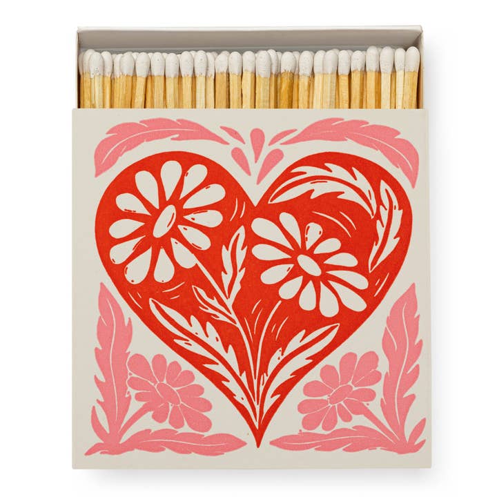 Botanical Heart | Square Matchboxes for wholesale by Archivist Gallery | UK