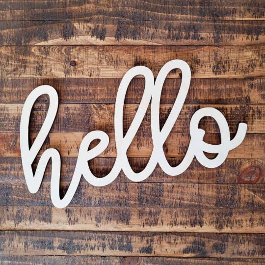 hello - Unfinished Wood Words for wholesale by Studio 29 Eleven