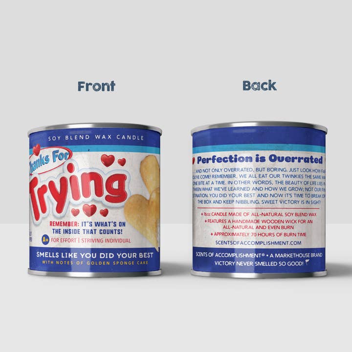 Scents of Accomplishment - Wholesale Jar/Filled Candle - Thanks for Trying 16oz. Candle2