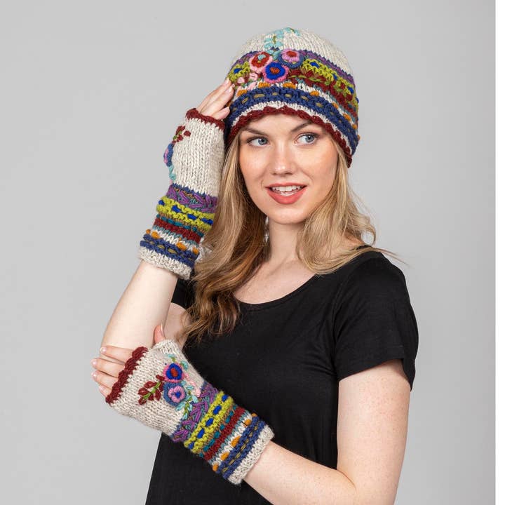 Windhorse Trading Inc - Wholesale Beanie - Women's - Lama Embroidery FAmily_94 2