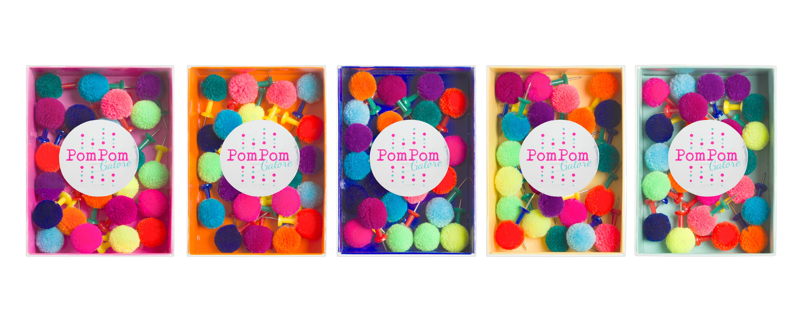 PomPom Galore – wholesale Stationery/notecard set – Push Pin Pom Pom1