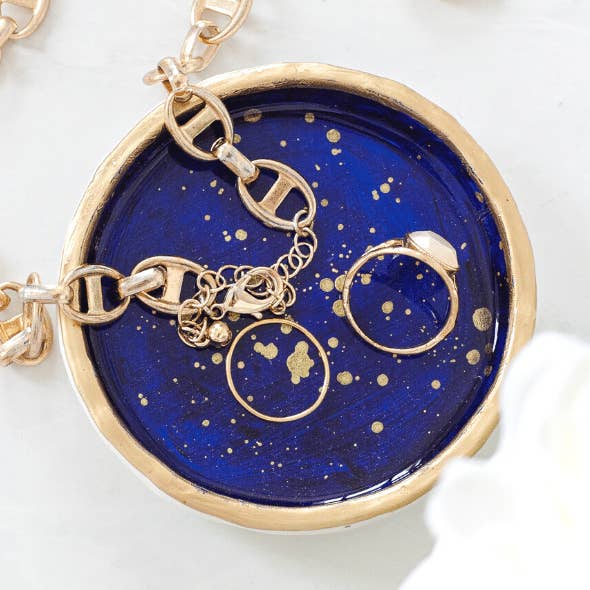 Navy with gold speckles - Ring Dish for wholesale by YFL Art & Decor