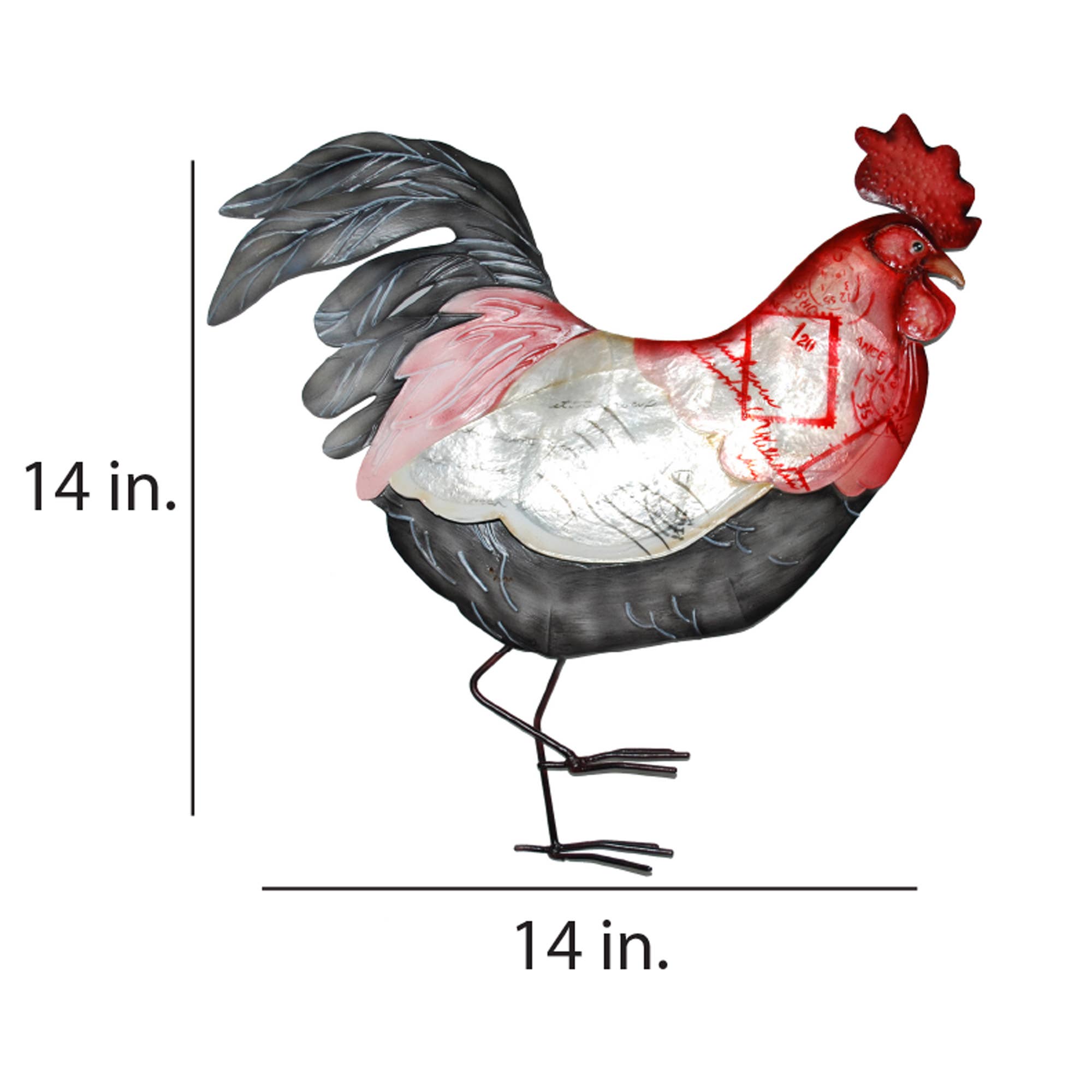 Eangee Home Design - Venta al por mayor Papel pintado 3D - Decoración de pared con forma de gallo, rojo, blanco y azul, con caja fuerte Capiz-Outdoor5